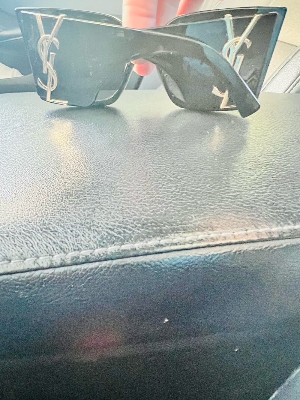 Saint Laurent Black Glossy Logo Sunglasses